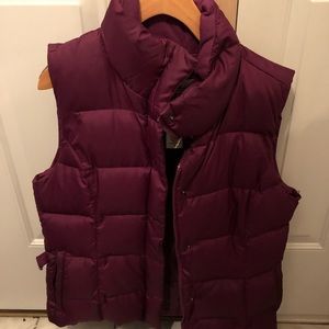 Eddie Bauer down filled vest. Plum. $20. Zip up